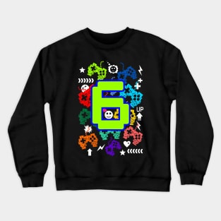 Kids 6Th Birthday Gamer For Toddler It'S My Birthday 6 Crewneck Sweatshirt